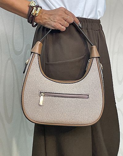 Γυναικεία Τσάντα Ώμου Miss Alita Μπεζ - Καφέ