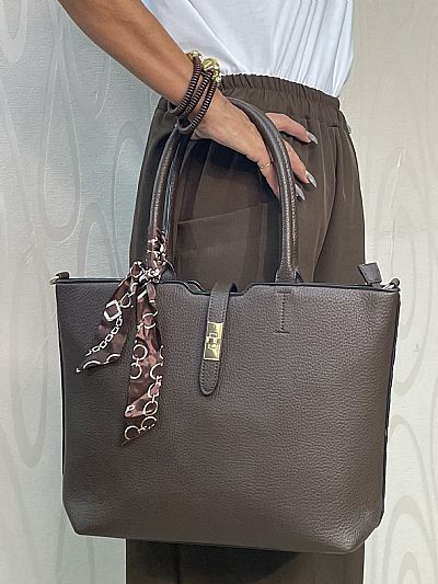 Τσάντα Ώμου Καφέ