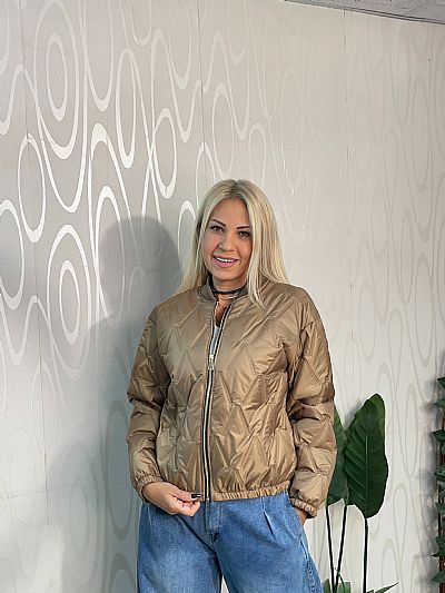 Γυναικείο Μπεζ Καπιτονέ Τζάκετ