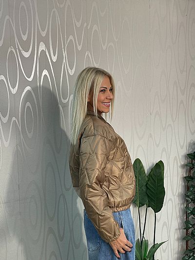 Γυναικείο Μπεζ Καπιτονέ Τζάκετ