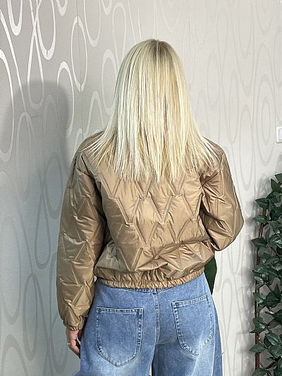 Γυναικείο Μπεζ Καπιτονέ Τζάκετ