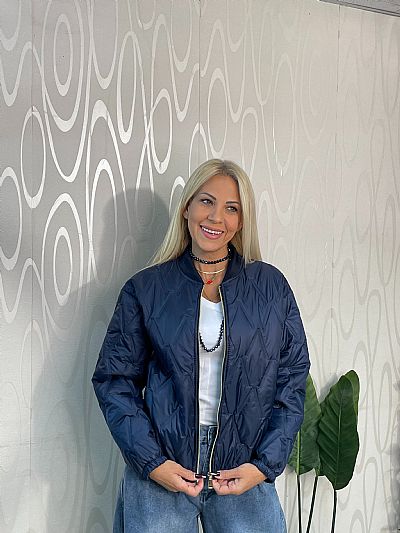 Γυναικείο Μπλε Καπιτονέ Τζάκετ