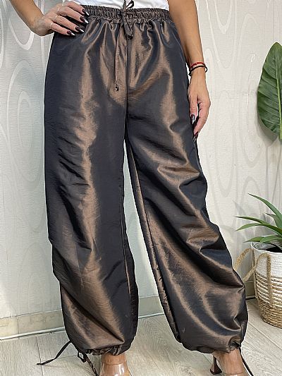 Γυναικείο Παντελόνι Μεταλλιζέ με Λάστιχο