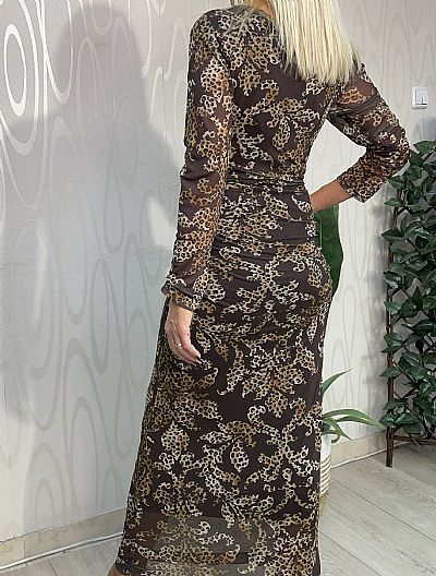 Γυναικείο Μάξι Φόρεμα Lumina με Animal Print