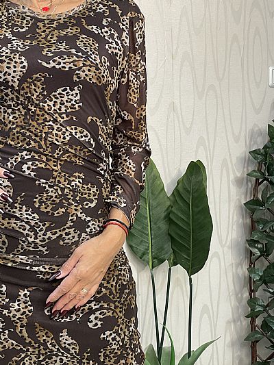 Γυναικείο Μάξι Φόρεμα Lumina με Animal Print