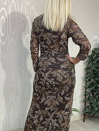 Γυναικείο Μάξι Φόρεμα Lumina με Animal Print