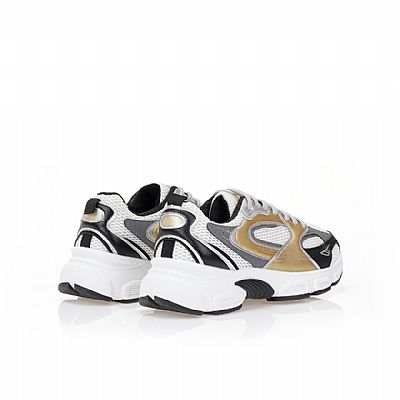 Λευκά sneakers με χρυσές και ασημί λεπτομέρειες